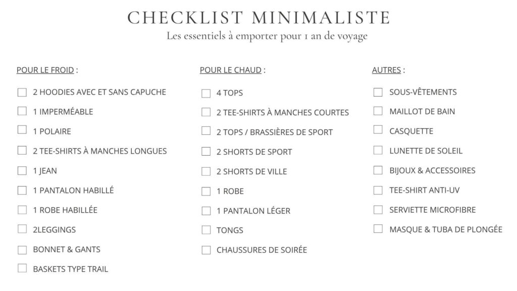 Garde robe en voyage les essentiels à avoir avec soi