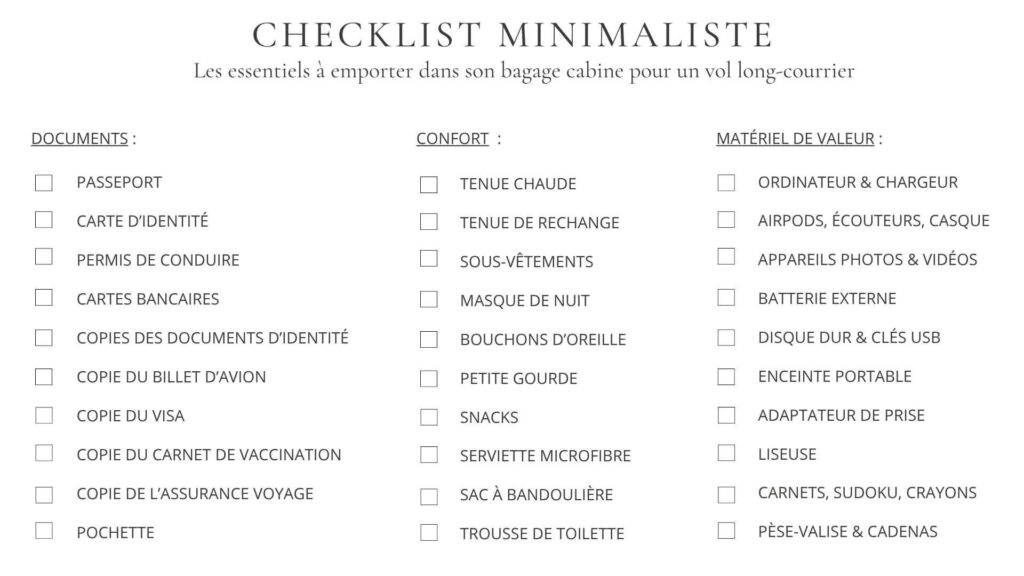 Les essentiels à emporter dans son bagage cabine pour un vol long-courrier